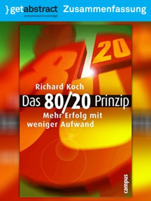 cover image of Das 80/20 Prinzip (Zusammenfassung)